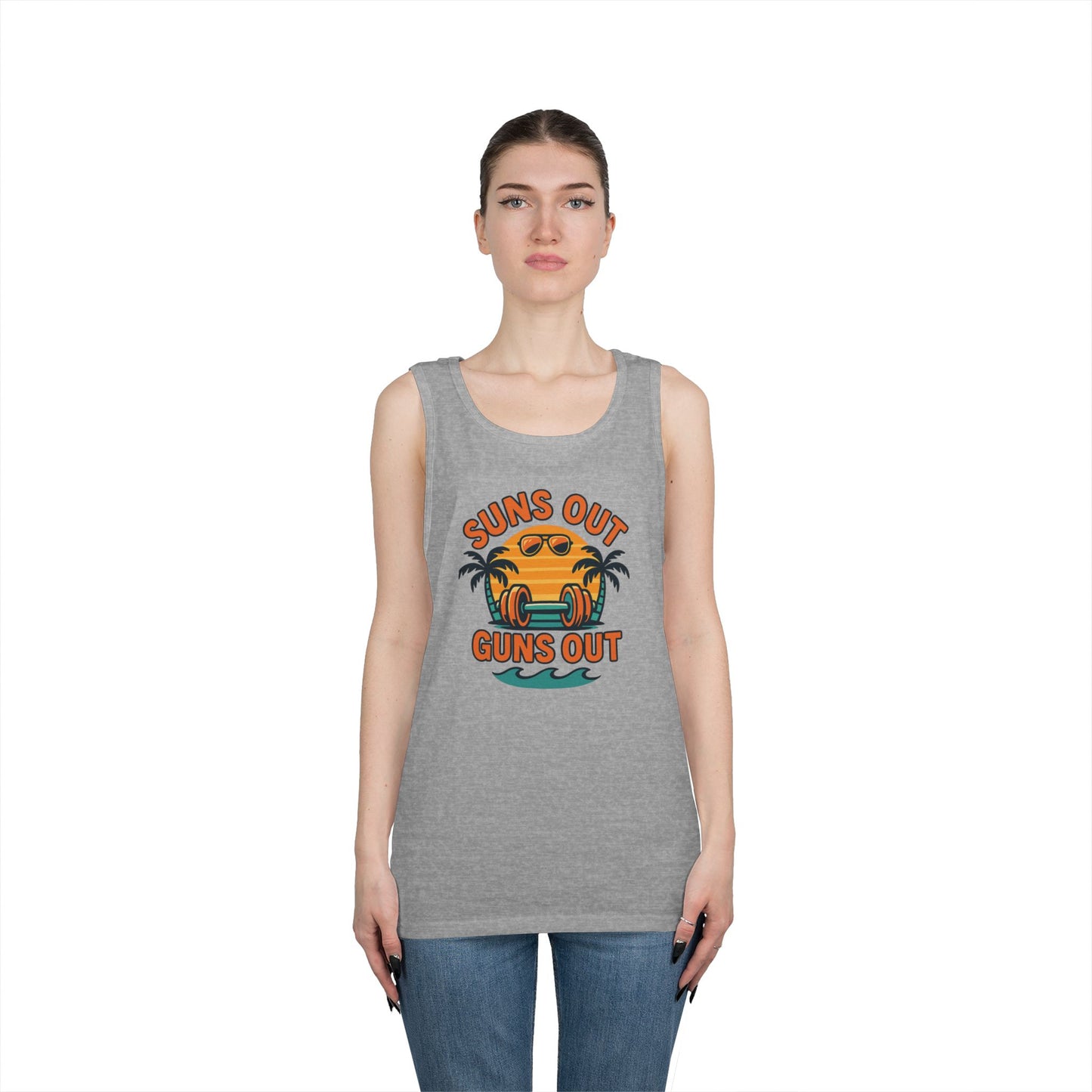 Suns Out Guns Out Unisex Heavy Cotton Tank Top - Perfect for Summer Fun