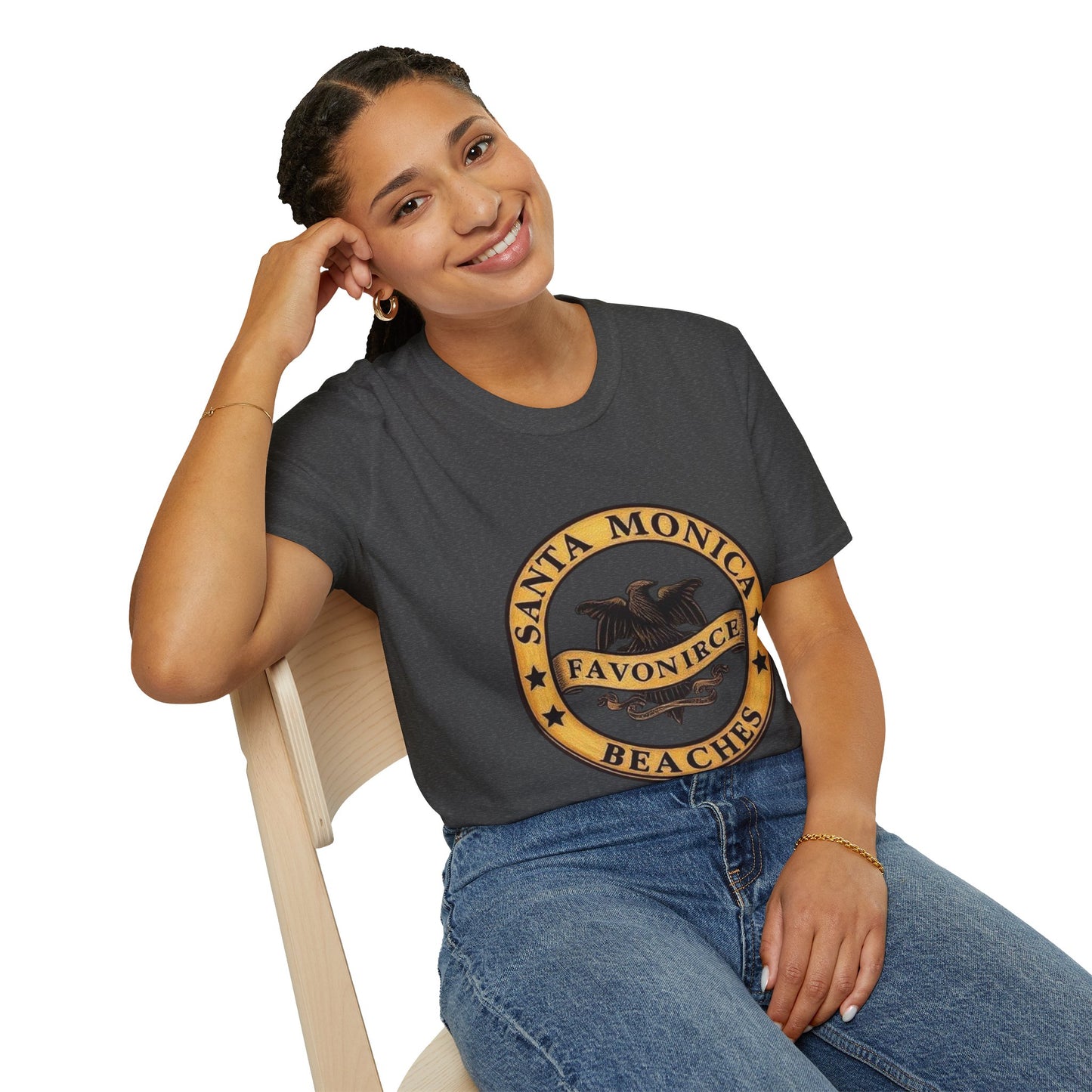 Santa Monica Beaches Unisex Softstyle T-Shirt - Vintage Design for Beach Lovers