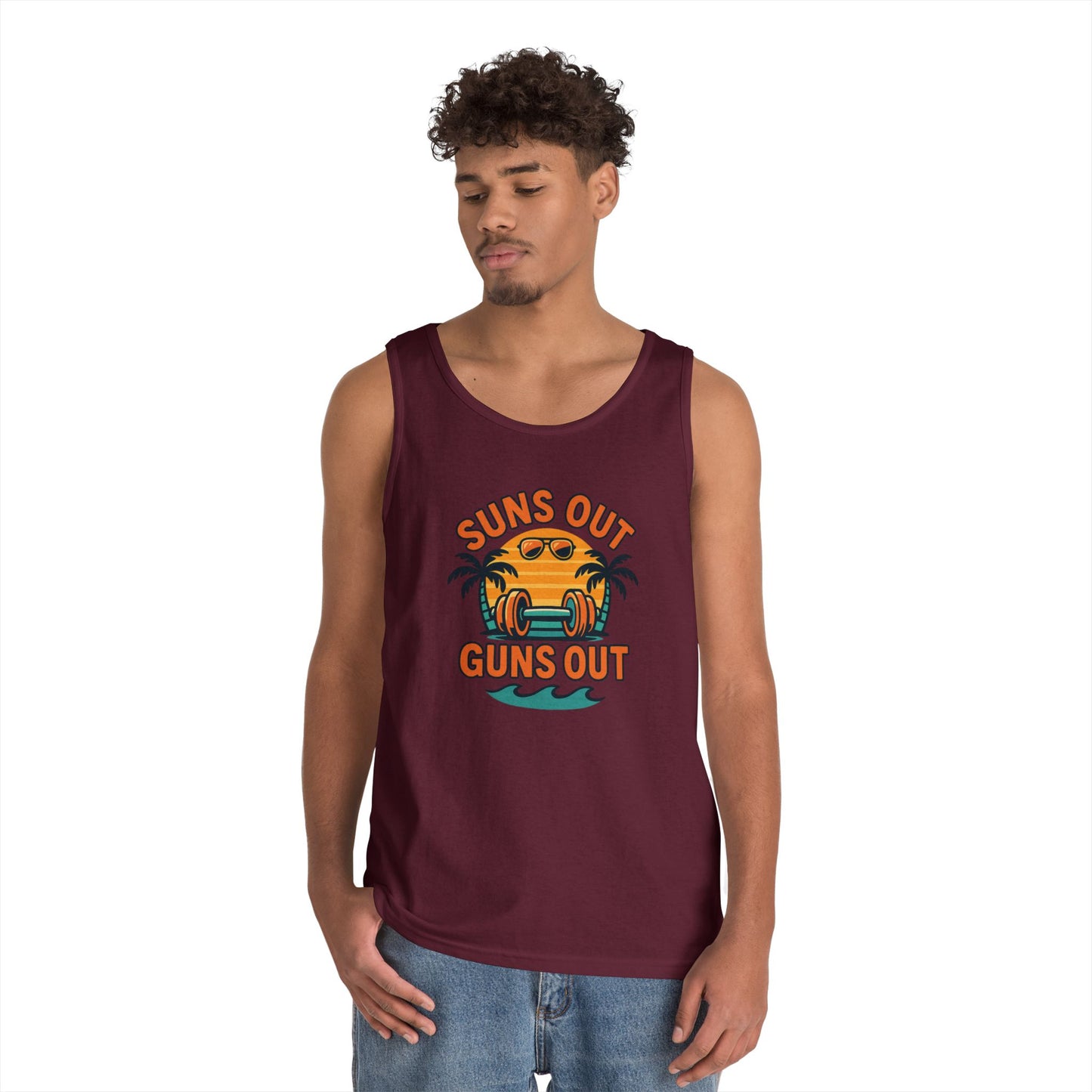 Suns Out Guns Out Unisex Heavy Cotton Tank Top - Perfect for Summer Fun