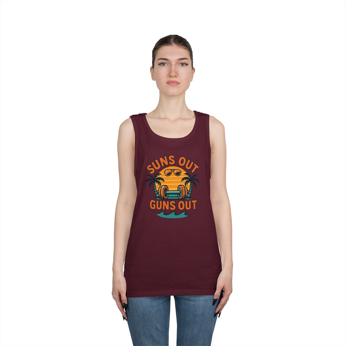 Suns Out Guns Out Unisex Heavy Cotton Tank Top - Perfect for Summer Fun