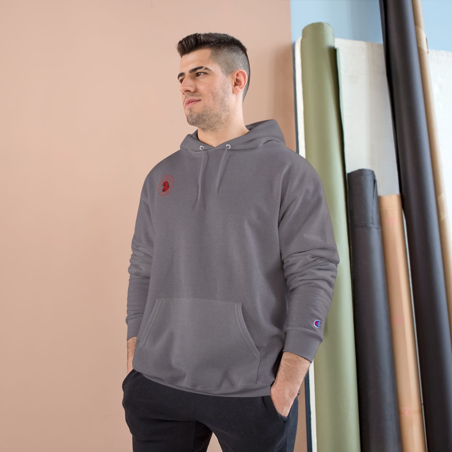 Inspirational Champion Hoodie - Iron Sharpens Iron, Proverbs 27:17