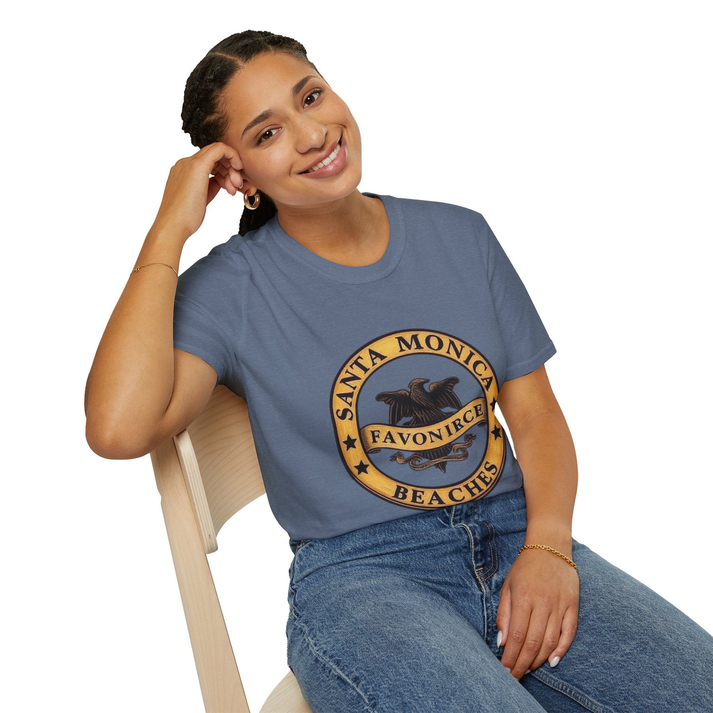 Santa Monica Beaches Unisex Softstyle T-Shirt - Vintage Design for Beach Lovers