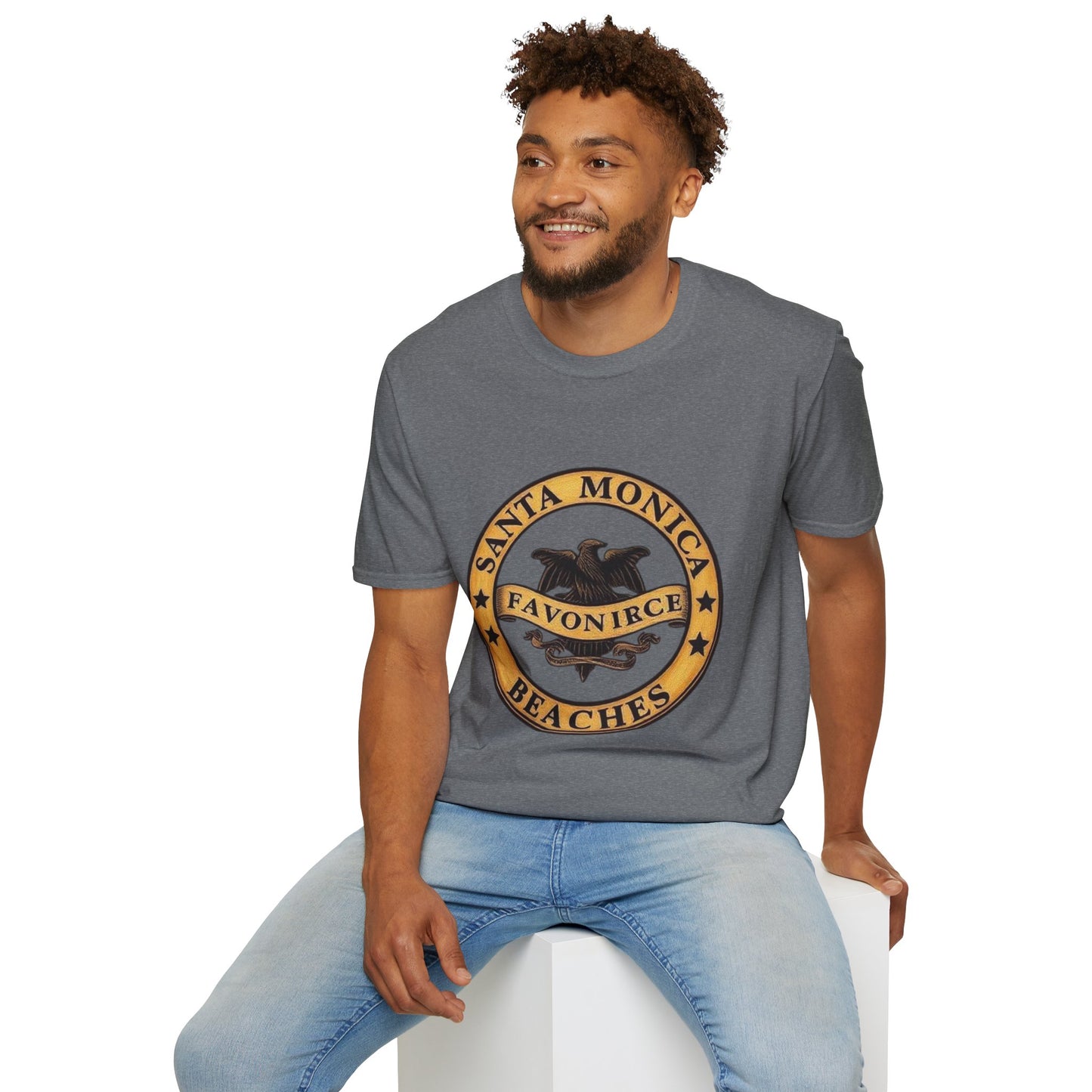 Santa Monica Beaches Unisex Softstyle T-Shirt - Vintage Design for Beach Lovers