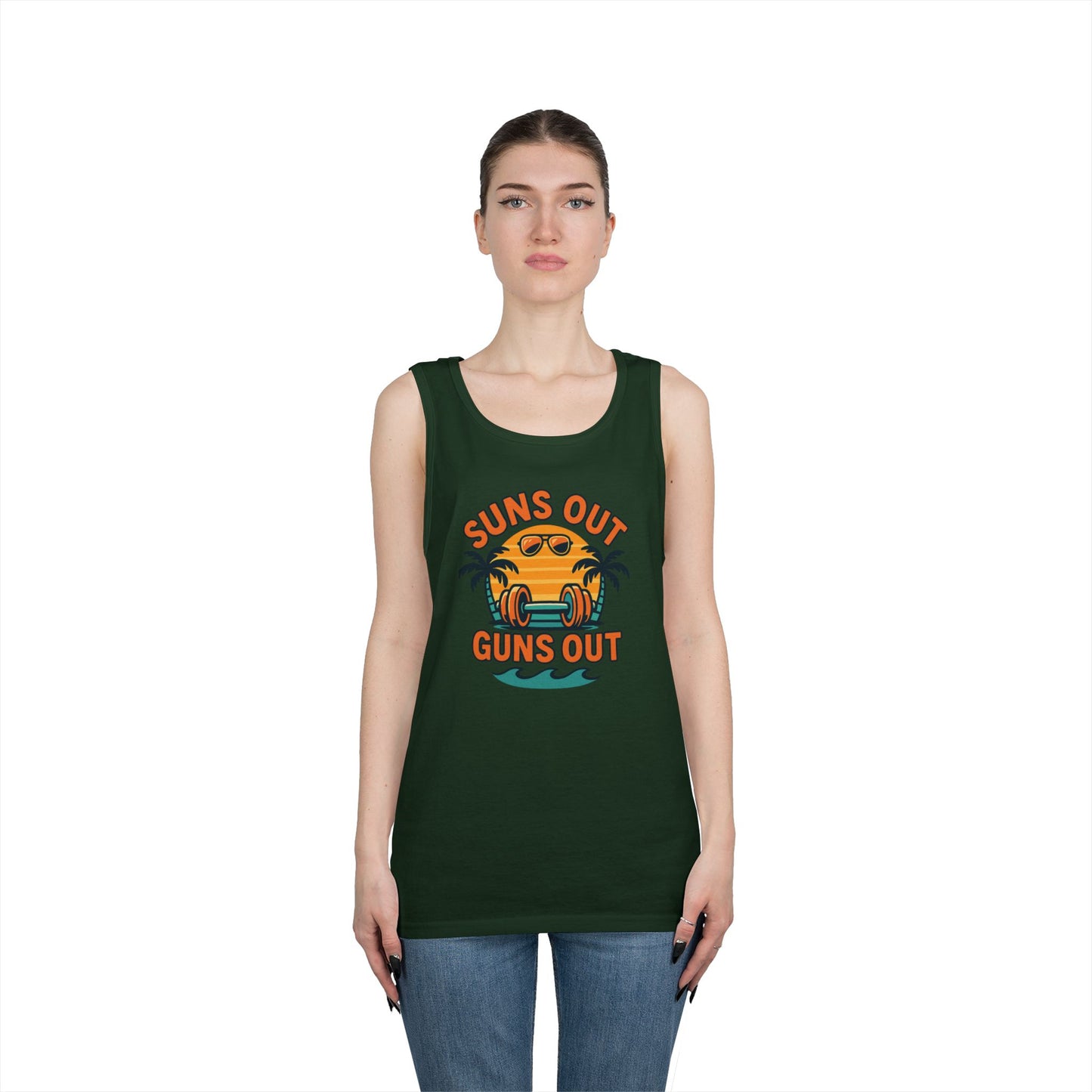 Suns Out Guns Out Unisex Heavy Cotton Tank Top - Perfect for Summer Fun