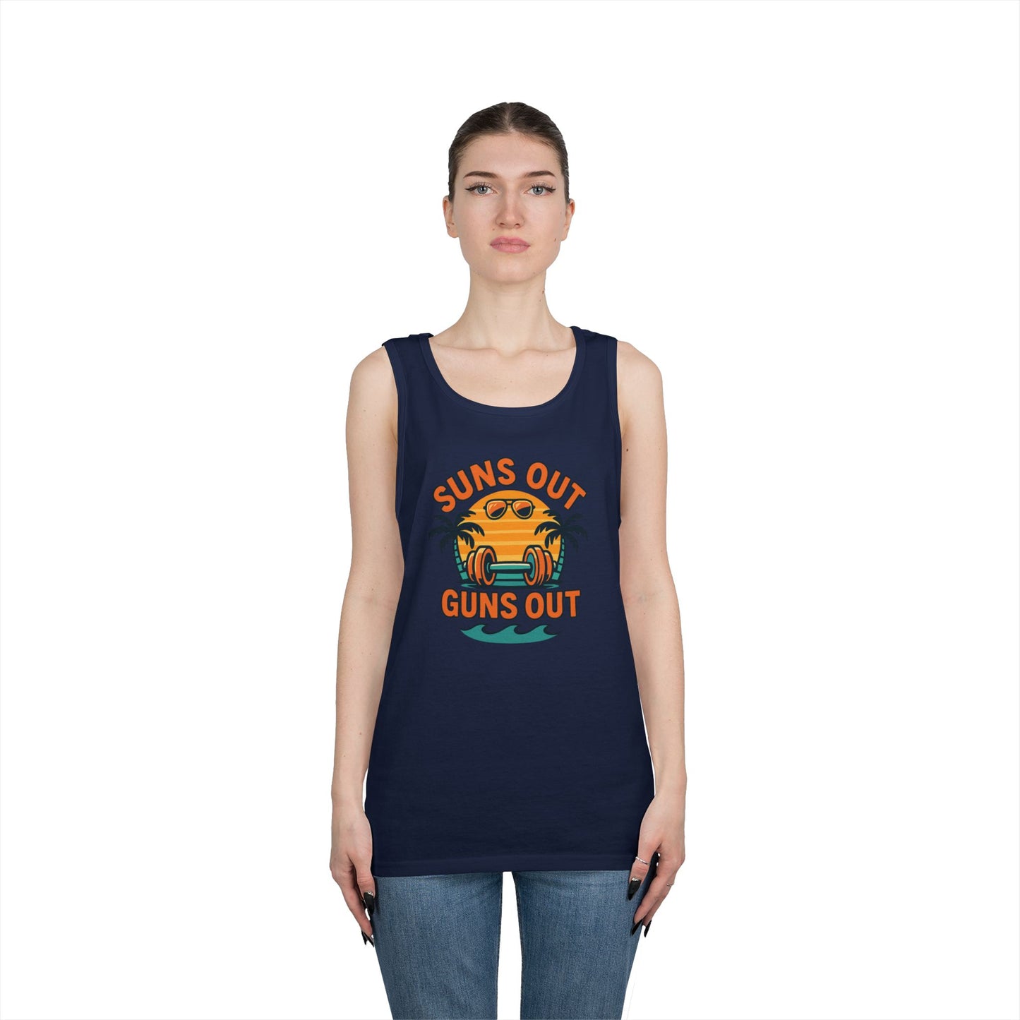 Suns Out Guns Out Unisex Heavy Cotton Tank Top - Perfect for Summer Fun