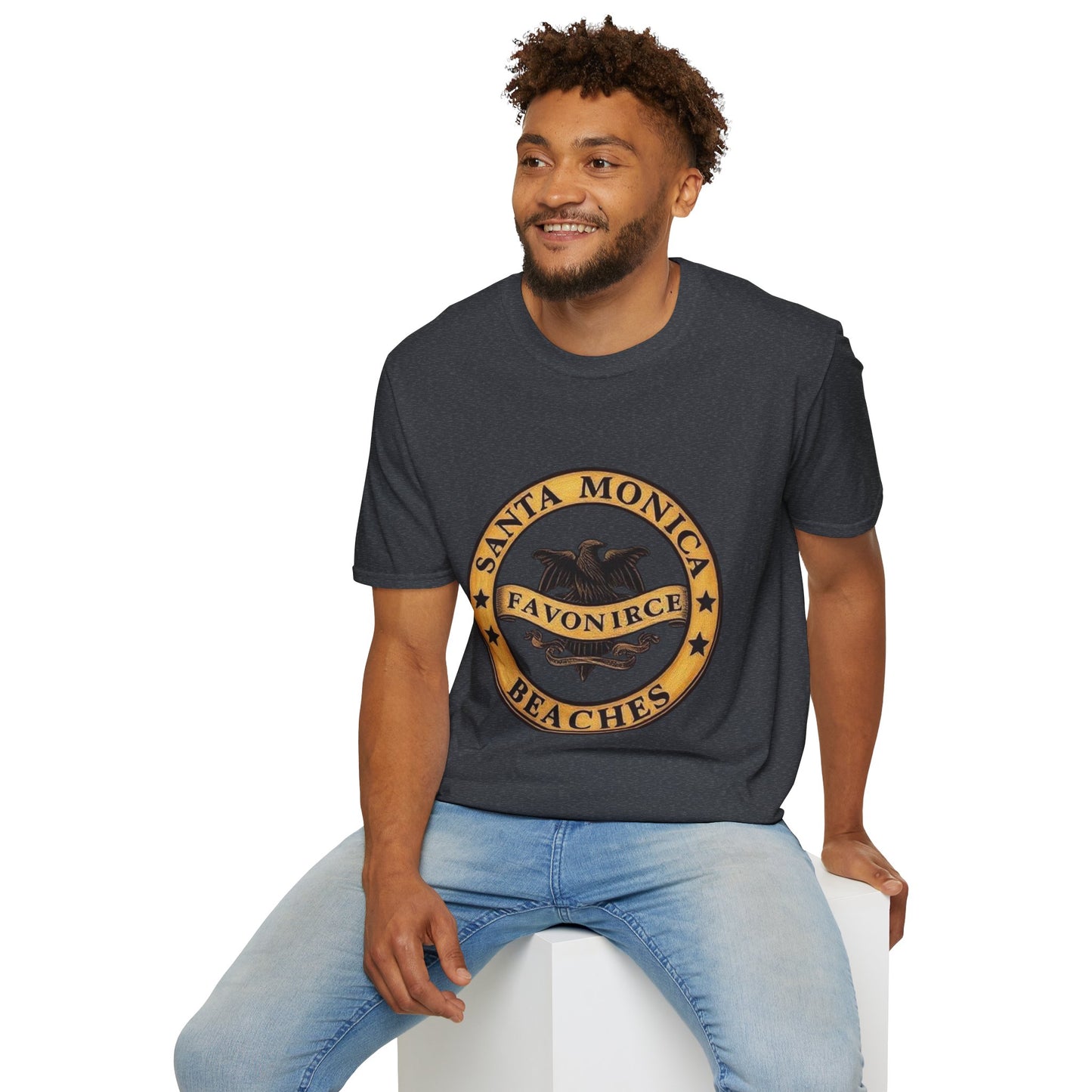 Santa Monica Beaches Unisex Softstyle T-Shirt - Vintage Design for Beach Lovers