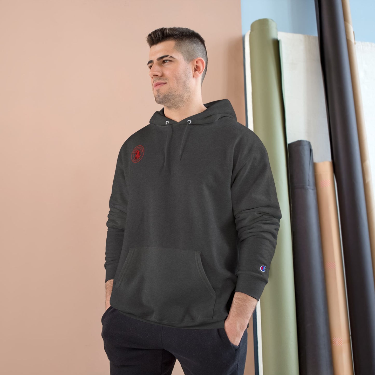 Inspirational Champion Hoodie - Iron Sharpens Iron, Proverbs 27:17