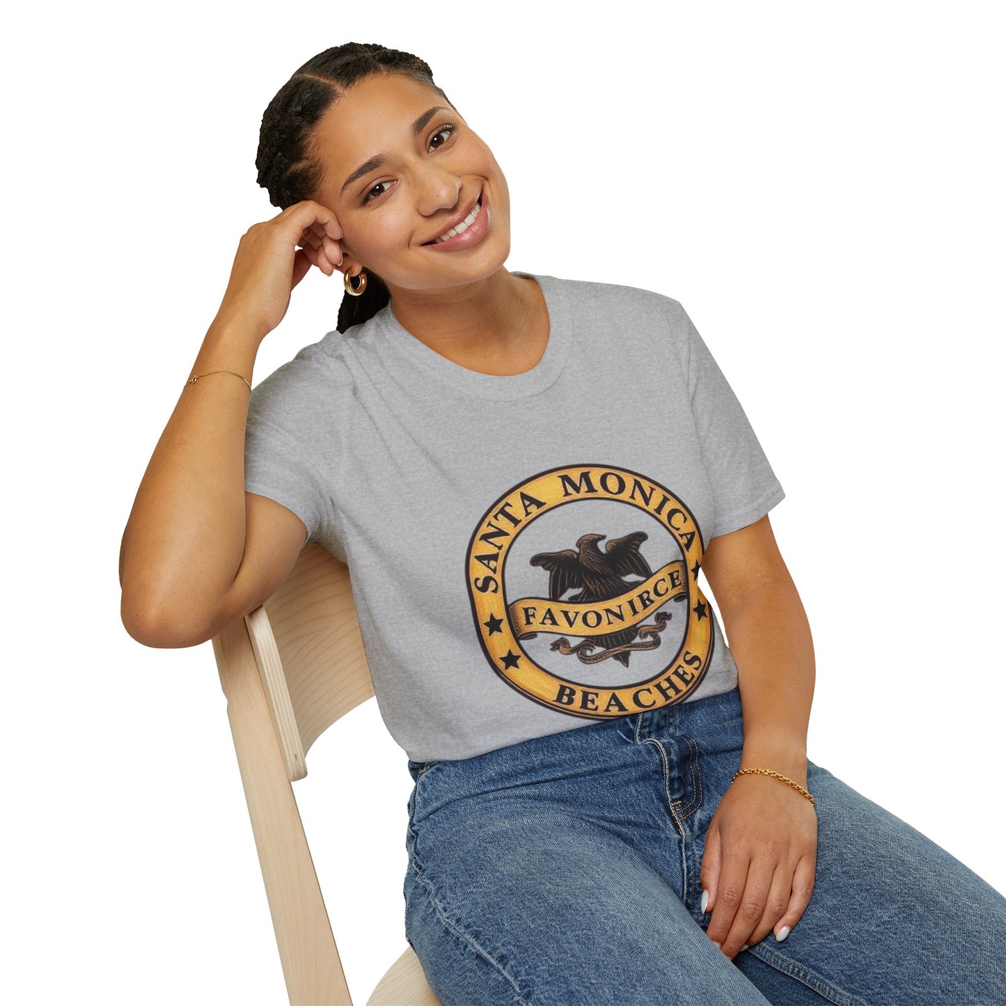 Santa Monica Beaches Unisex Softstyle T-Shirt - Vintage Design for Beach Lovers