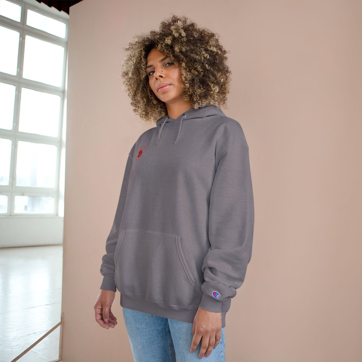 Inspirational Champion Hoodie - Iron Sharpens Iron, Proverbs 27:17