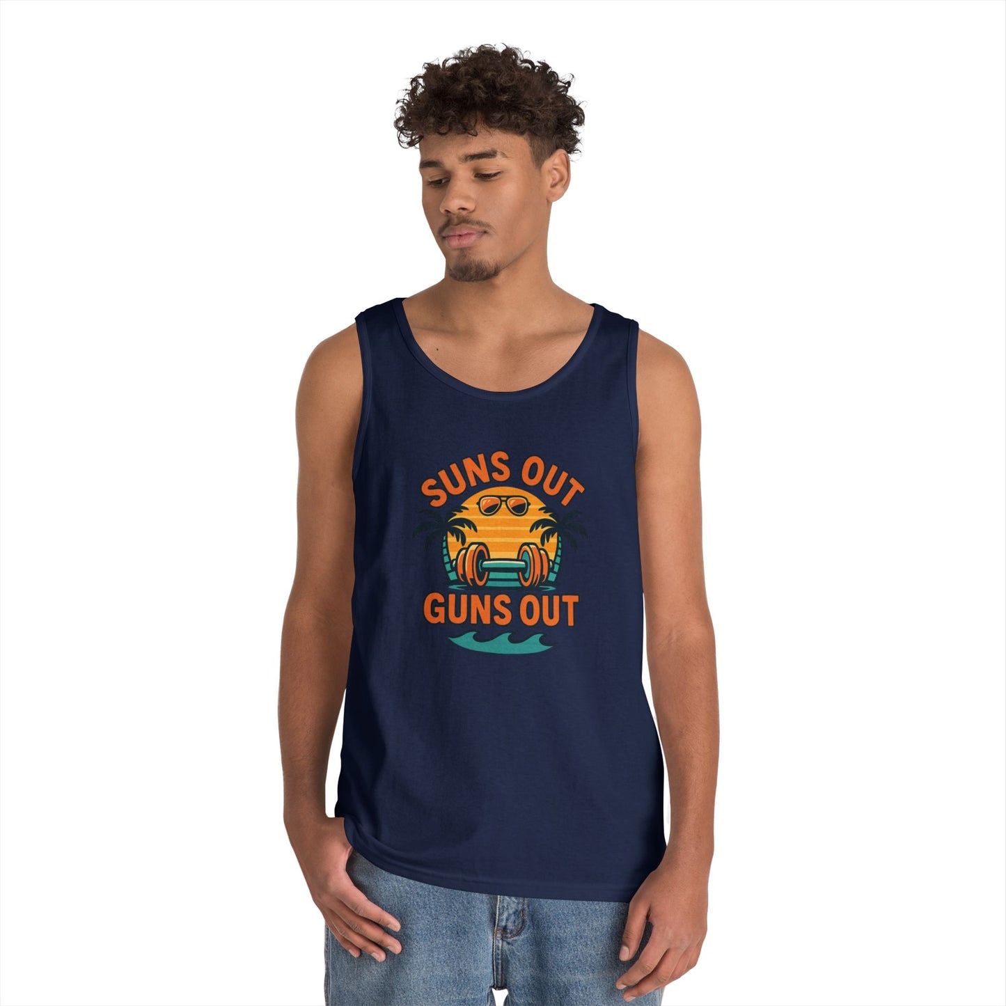 Suns Out Guns Out Unisex Heavy Cotton Tank Top - Perfect for Summer Fun