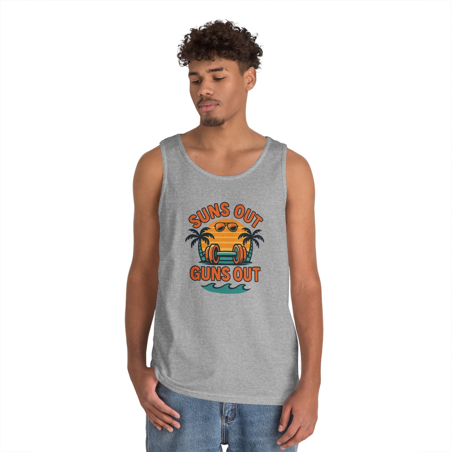 Suns Out Guns Out Unisex Heavy Cotton Tank Top - Perfect for Summer Fun