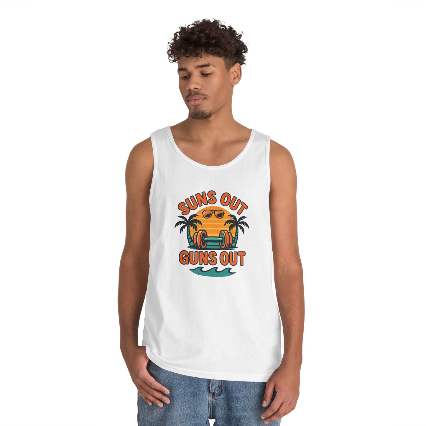 Suns Out Guns Out Unisex Heavy Cotton Tank Top - Perfect for Summer Fun