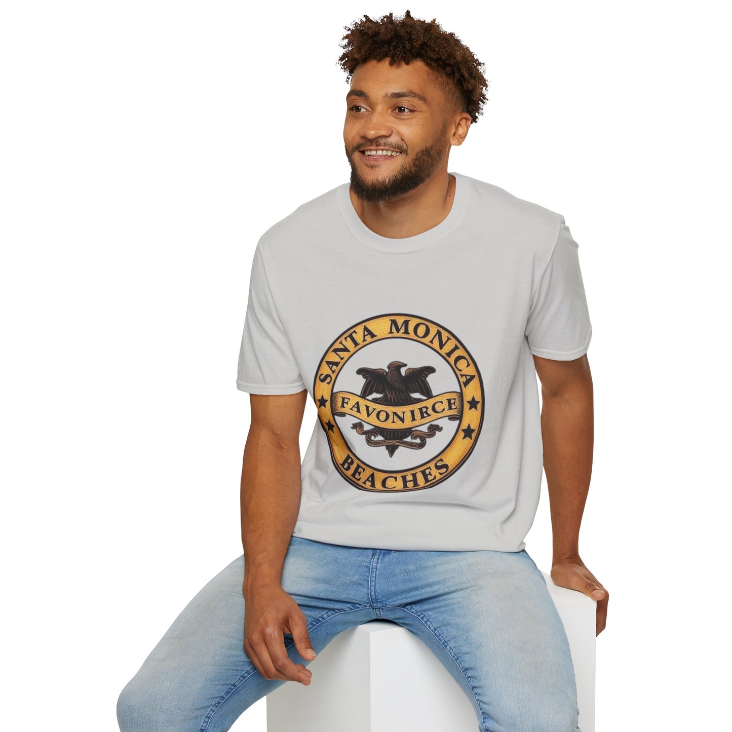 Santa Monica Beaches Unisex Softstyle T-Shirt - Vintage Design for Beach Lovers