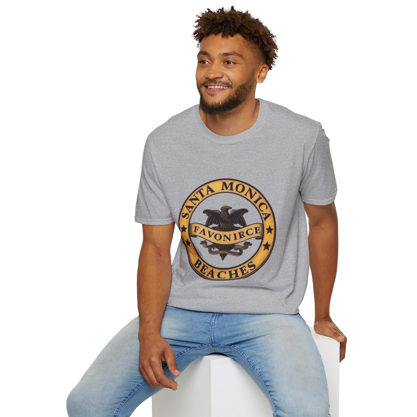 Santa Monica Beaches Unisex Softstyle T-Shirt - Vintage Design for Beach Lovers