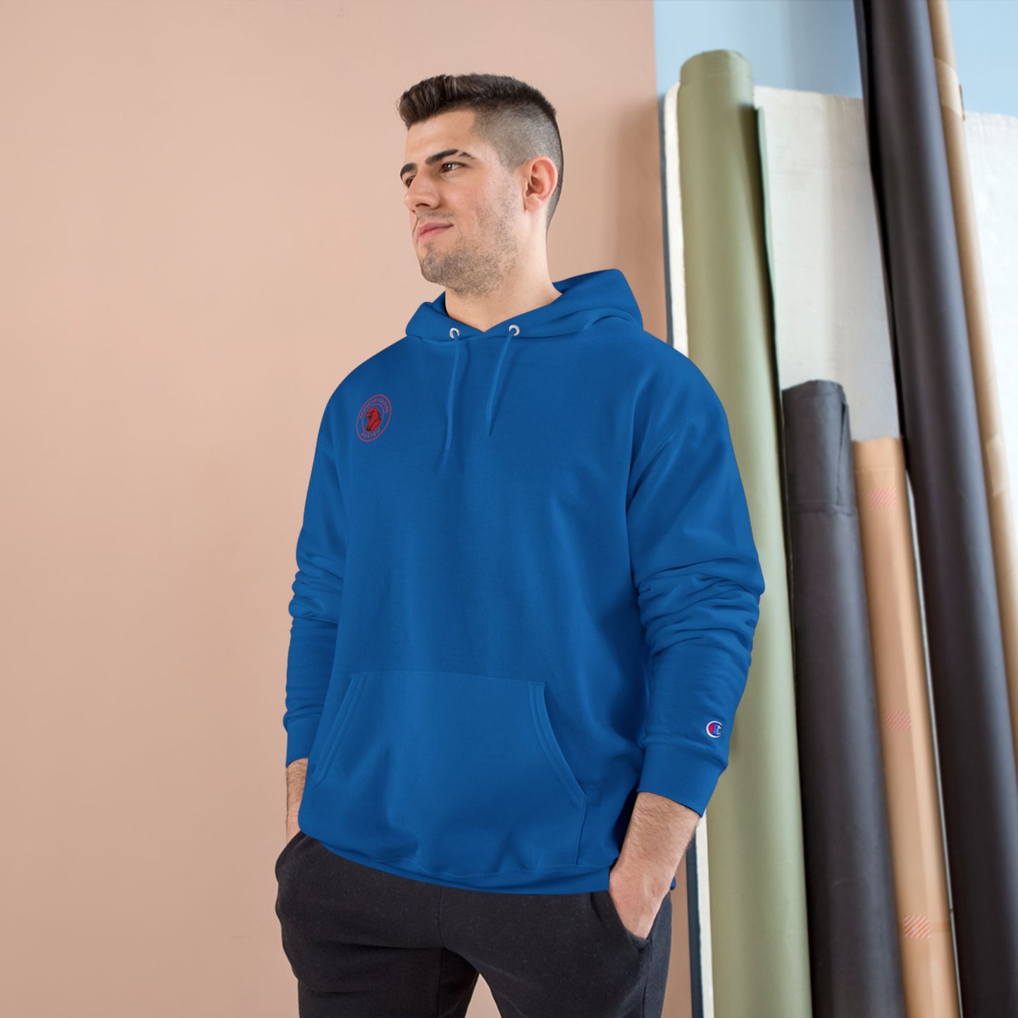 Inspirational Champion Hoodie - Iron Sharpens Iron, Proverbs 27:17