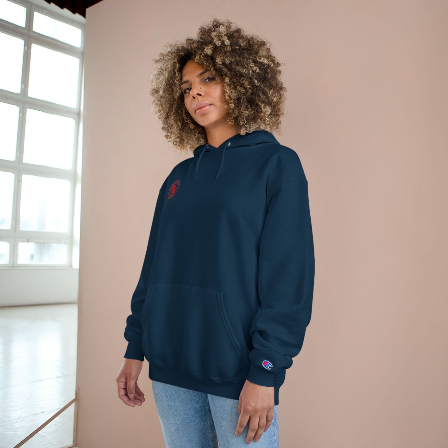 Inspirational Champion Hoodie - Iron Sharpens Iron, Proverbs 27:17