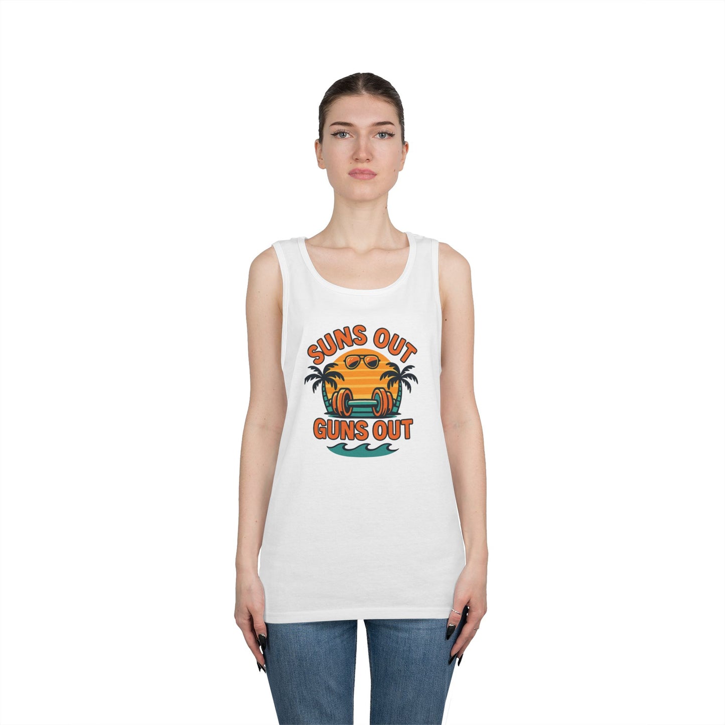 Suns Out Guns Out Unisex Heavy Cotton Tank Top - Perfect for Summer Fun