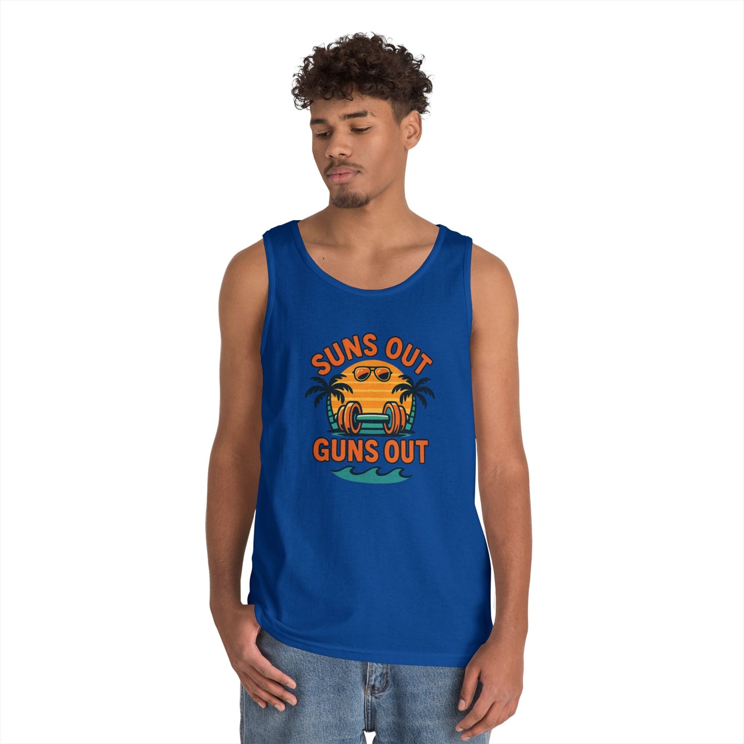 Suns Out Guns Out Unisex Heavy Cotton Tank Top - Perfect for Summer Fun