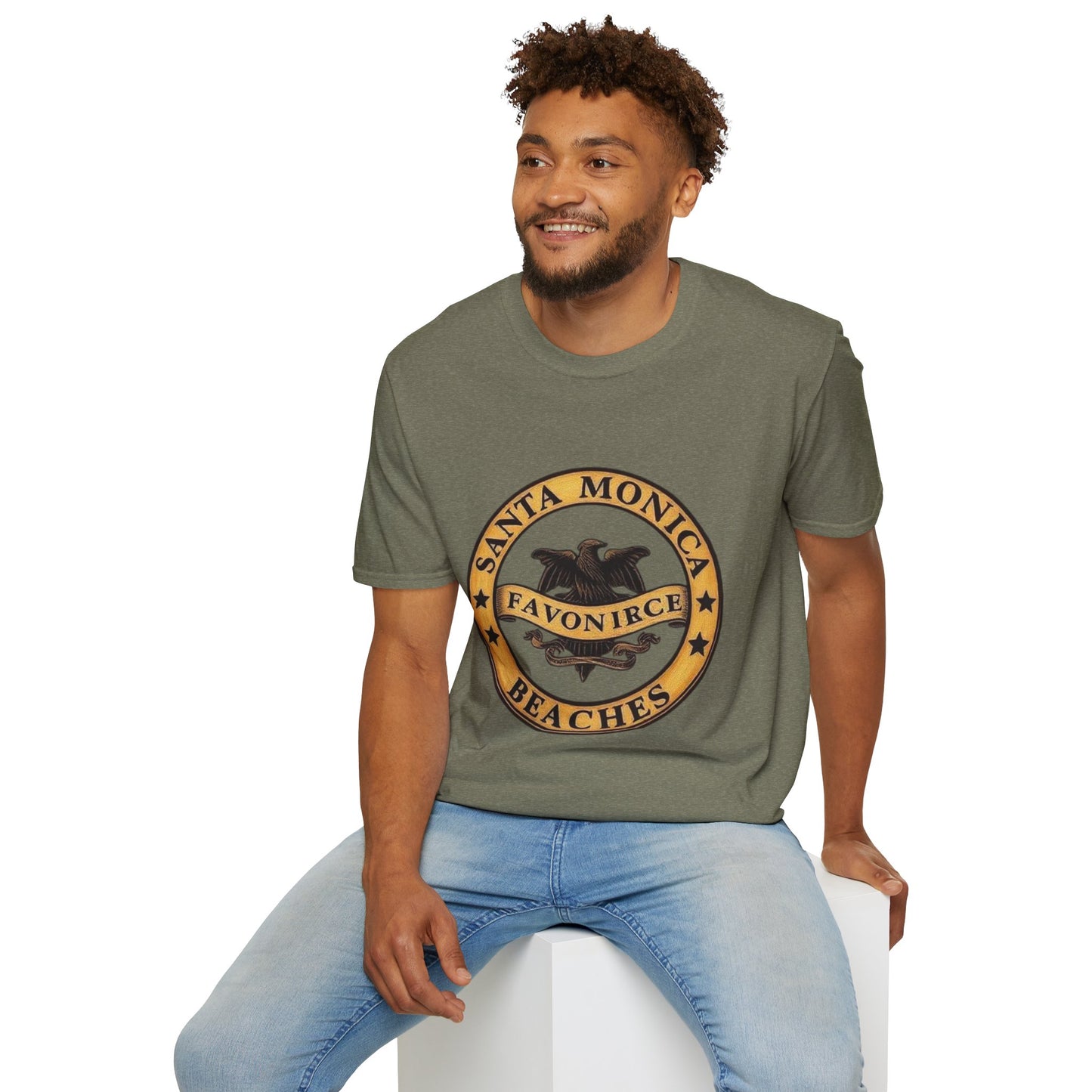 Santa Monica Beaches Unisex Softstyle T-Shirt - Vintage Design for Beach Lovers
