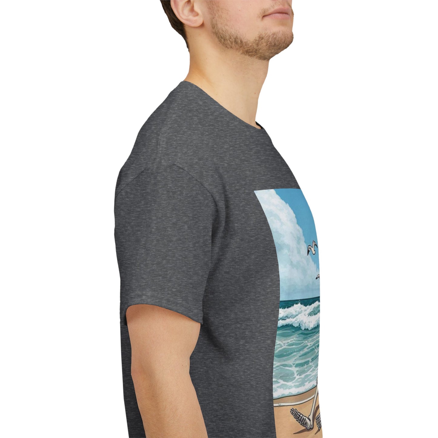 Chill Skeleton Beach Tee - Unisex Heavy Cotton T-Shirt