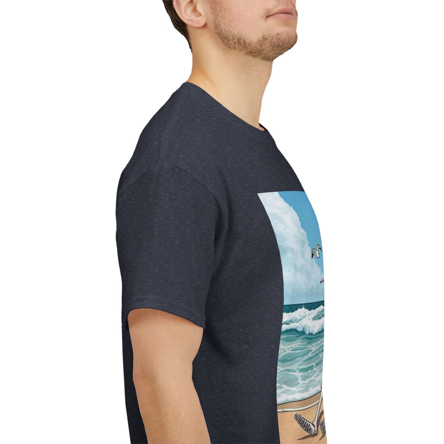Chill Skeleton Beach Tee - Unisex Heavy Cotton T-Shirt