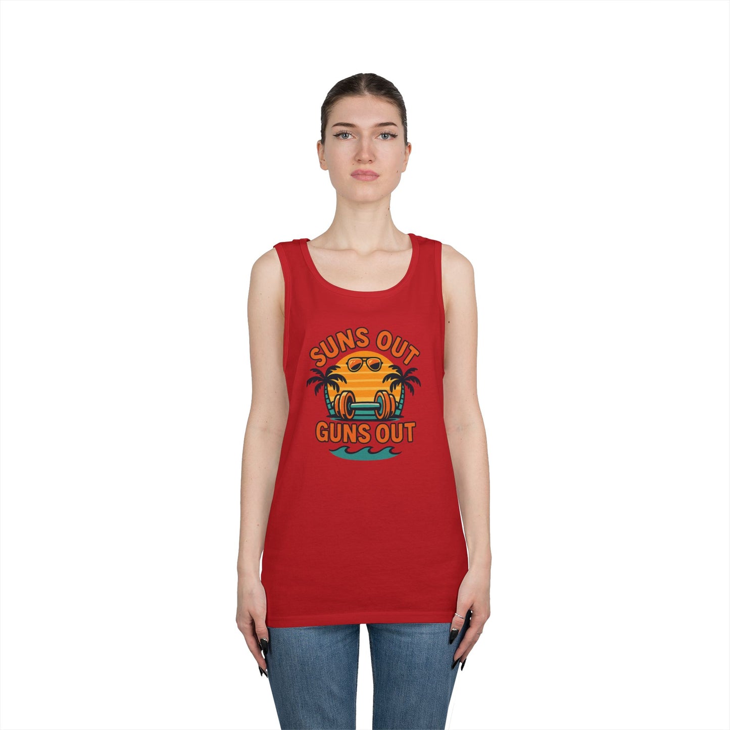 Suns Out Guns Out Unisex Heavy Cotton Tank Top - Perfect for Summer Fun