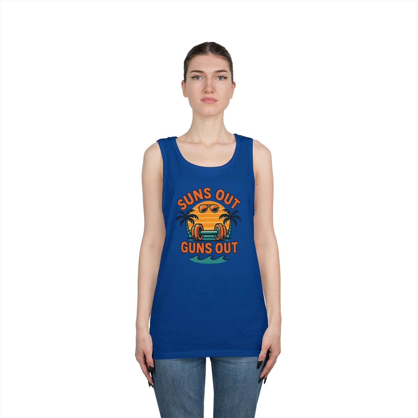 Suns Out Guns Out Unisex Heavy Cotton Tank Top - Perfect for Summer Fun