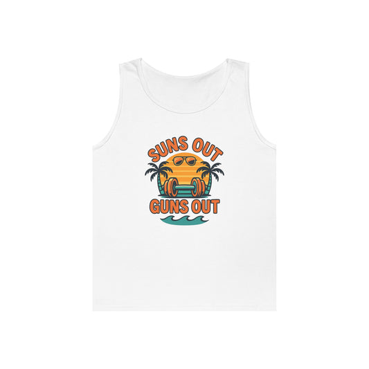 Suns Out Guns Out Unisex Heavy Cotton Tank Top - Perfect for Summer Fun