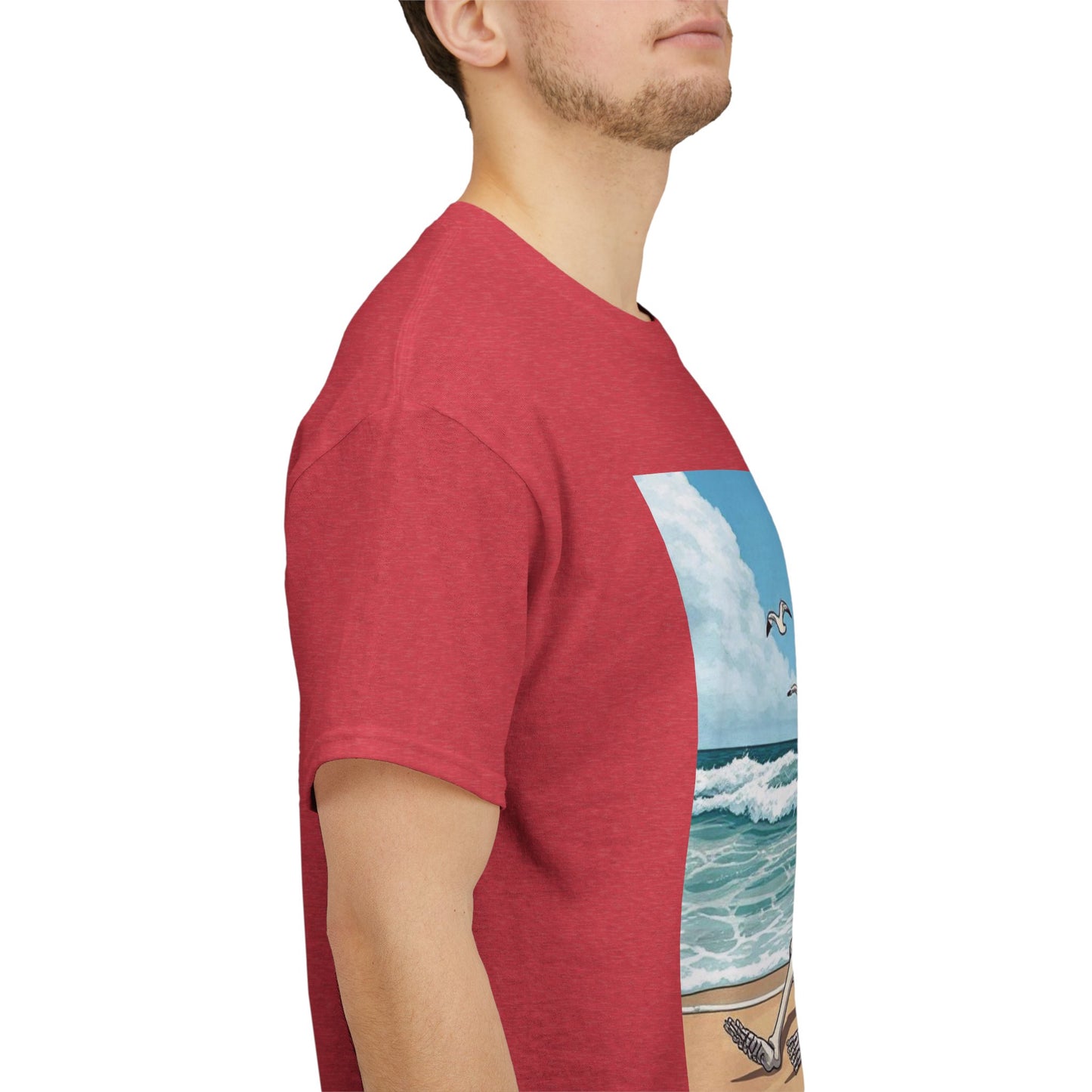 Chill Skeleton Beach Tee - Unisex Heavy Cotton T-Shirt