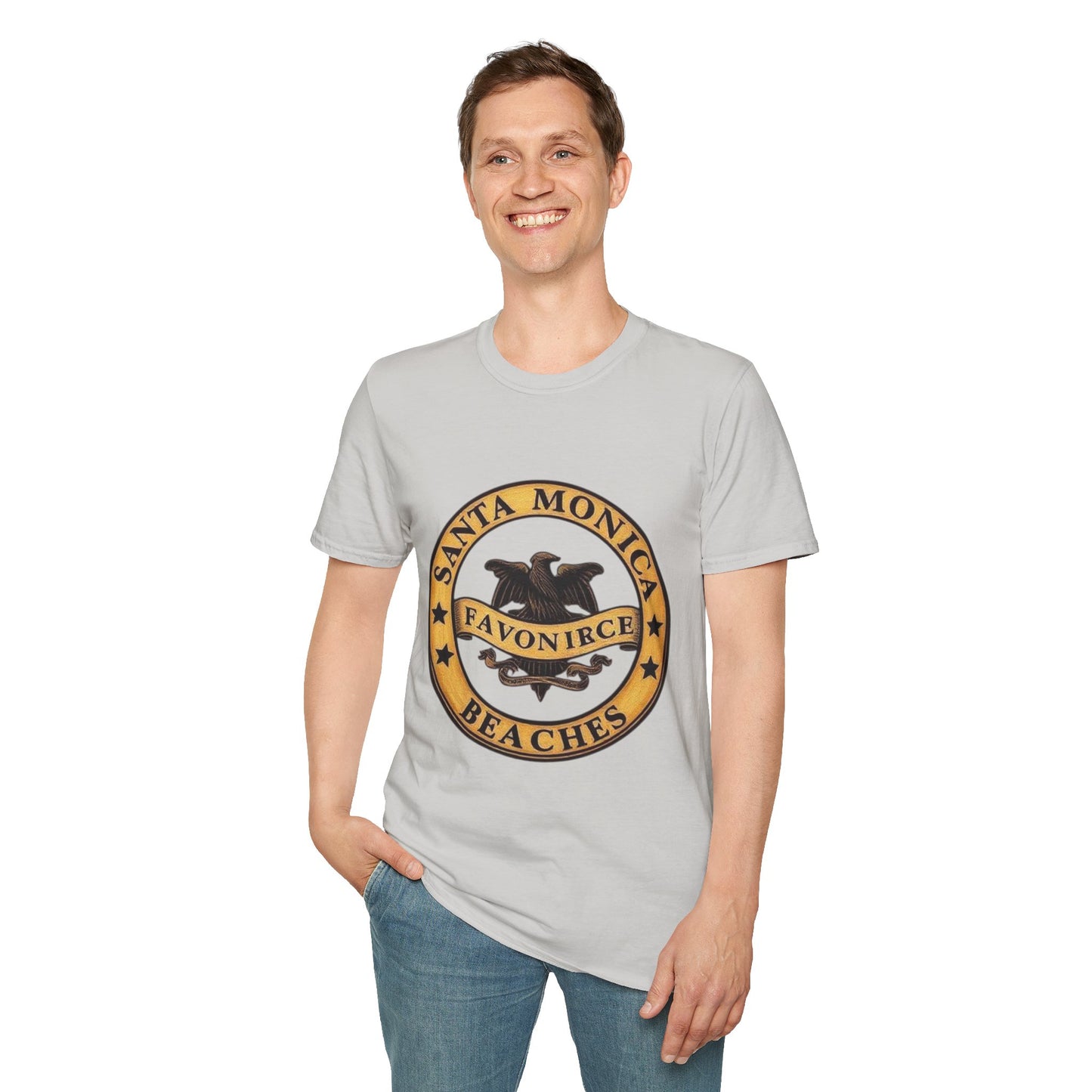 Santa Monica Beaches Unisex Softstyle T-Shirt - Vintage Design for Beach Lovers